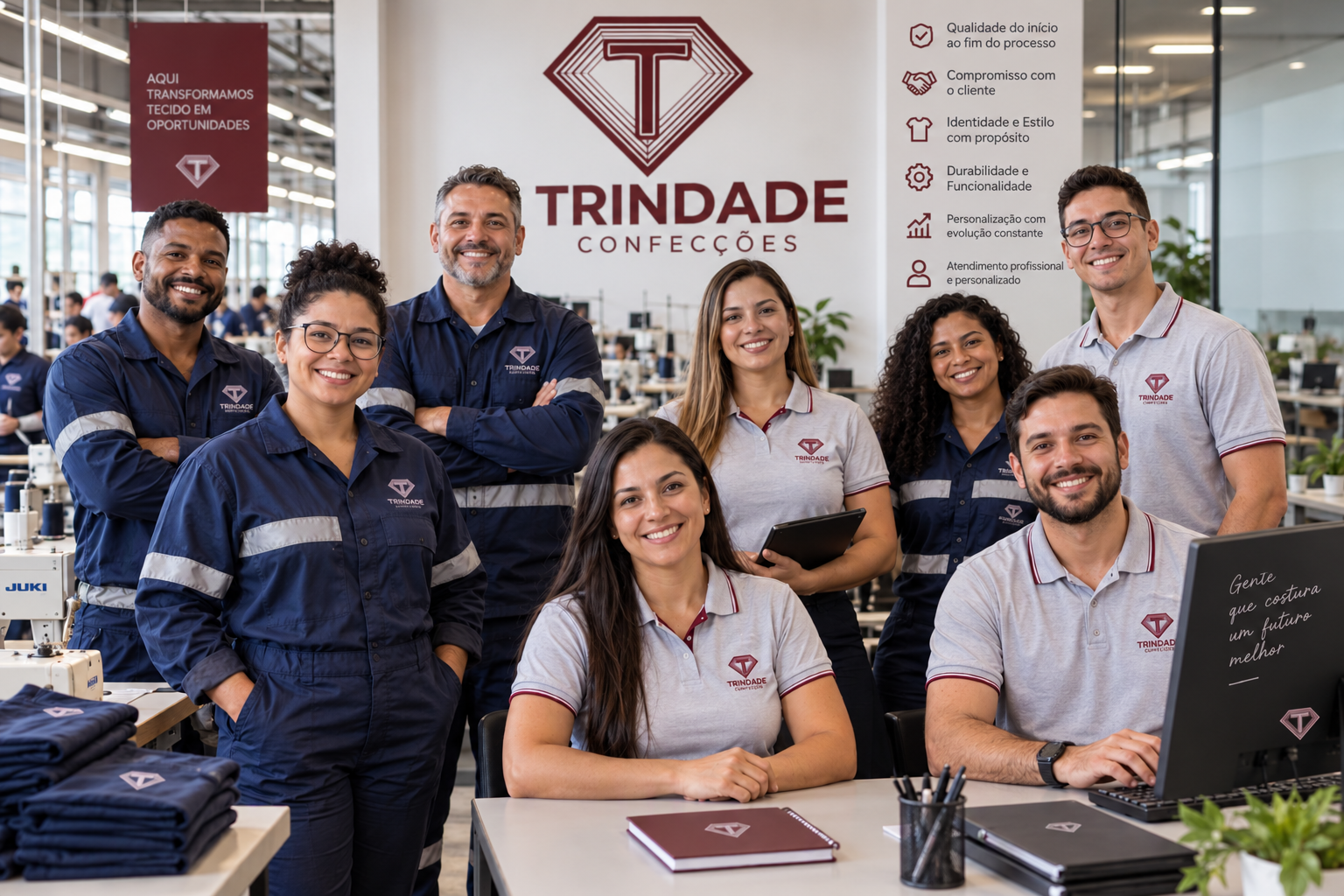 Profissionais usando uniformes Trindade